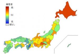 コンビニ店舗数偏差値